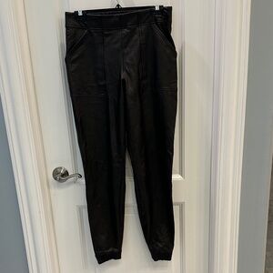 SPANX Women’s Faux Leather Black Joggers